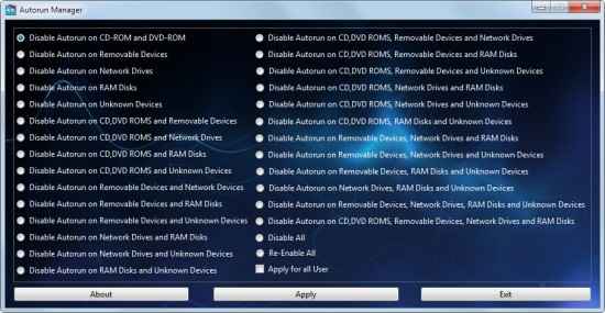 Autorun Manager – Desactivar reproducción automática en cd y USB