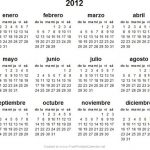 Calendario 2012 para imprimir