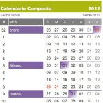 Calendario 2012 en excel y pdf para descargar