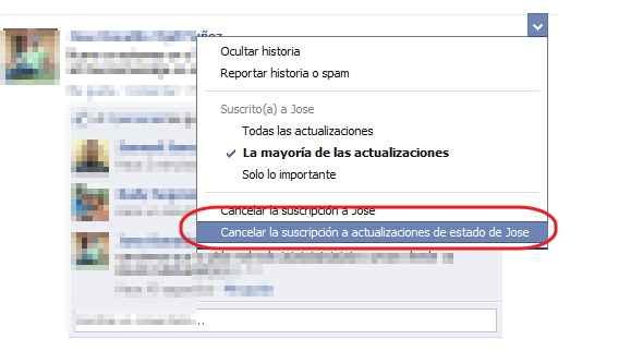 Cancelar las suscripciones en Facebook