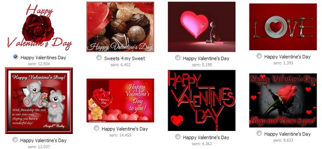 Enviar postales de amor en Facebook
