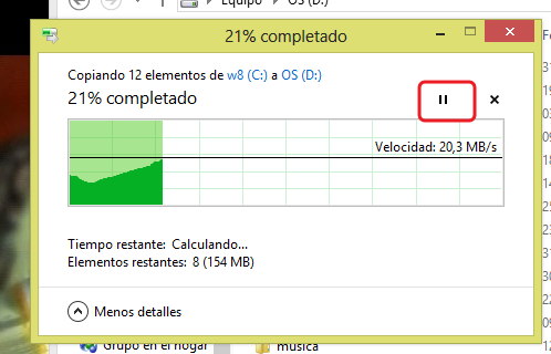 pausar una copia en windows 8 pausar una copia en windows 8