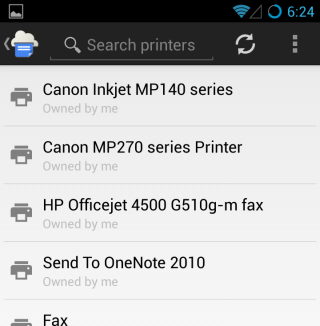 Cloud Print seleccionar impresora