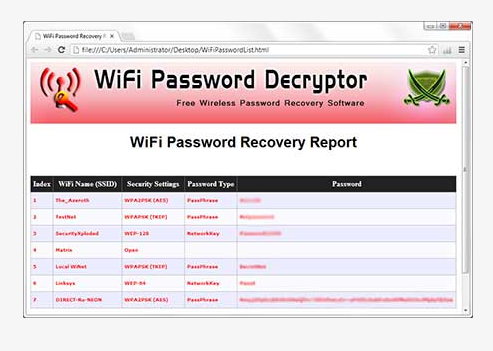 WiFi Password Decryptor
