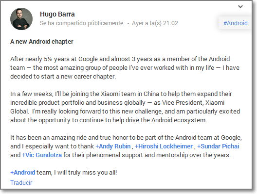 empresa china contrata a empleado de Google