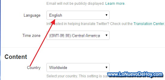 Cambiar de idioma a Twitter