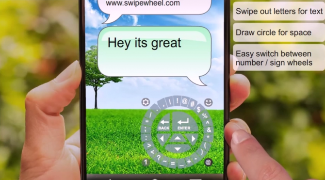 SwipeWheel Teclado circular Android