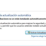 Actualizaciones de Windows desactivado