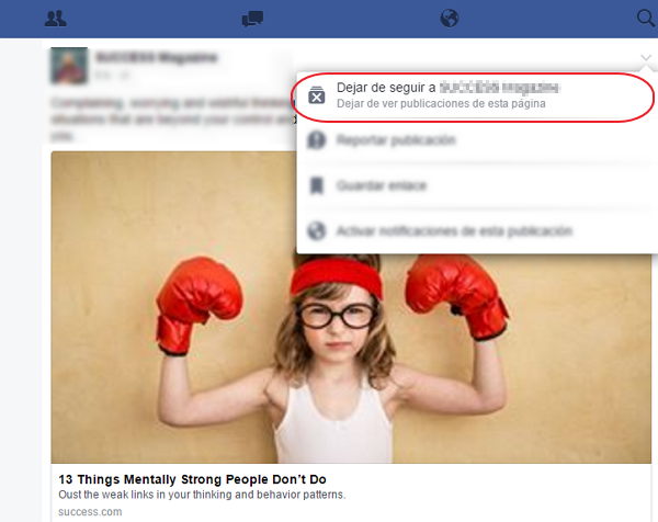 bloquear paginas en facebook desde el movil