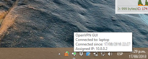 conectado en OpenVPN