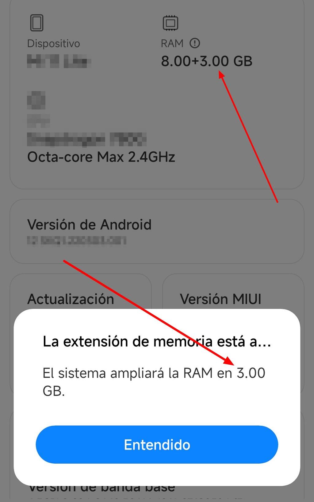 Memoria RAM virtual Android